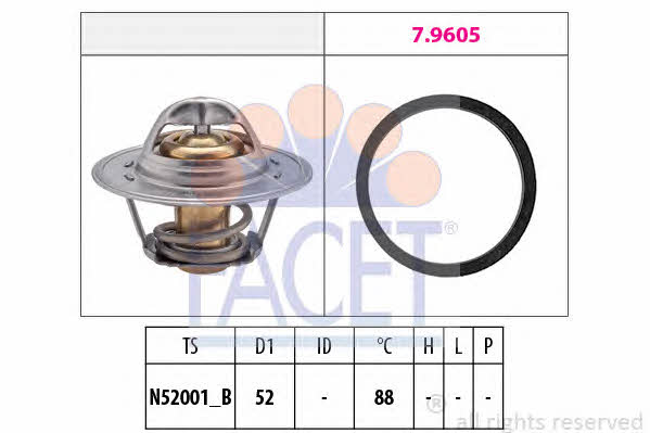 Facet 7.8312 Thermostat, coolant 78312: Buy near me in Poland at 2407.PL - Good price!