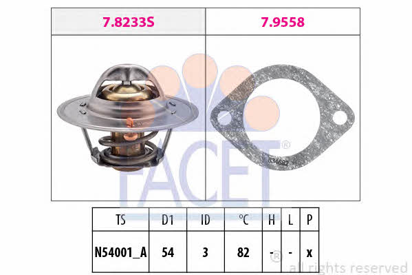 Facet 7.8329 Thermostat, coolant 78329: Buy near me in Poland at 2407.PL - Good price!
