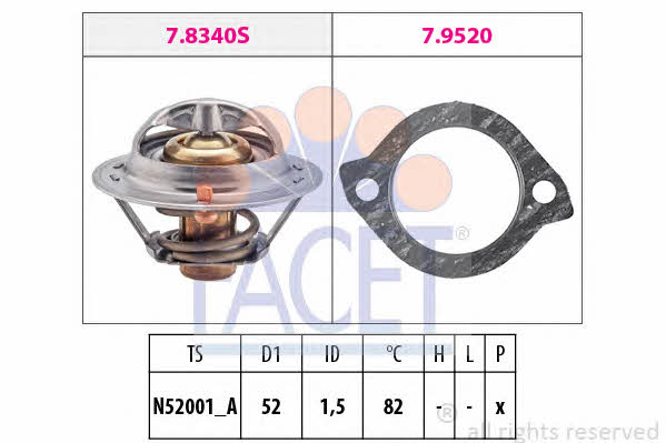 Facet 7.8331 Thermostat, coolant 78331: Buy near me in Poland at 2407.PL - Good price!