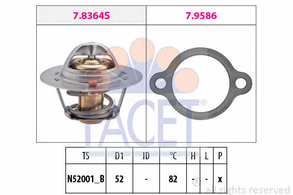 Facet 7.8367 Thermostat, coolant 78367: Buy near me in Poland at 2407.PL - Good price!