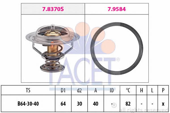 Facet 7.8370 Thermostat, coolant 78370: Buy near me in Poland at 2407.PL - Good price!