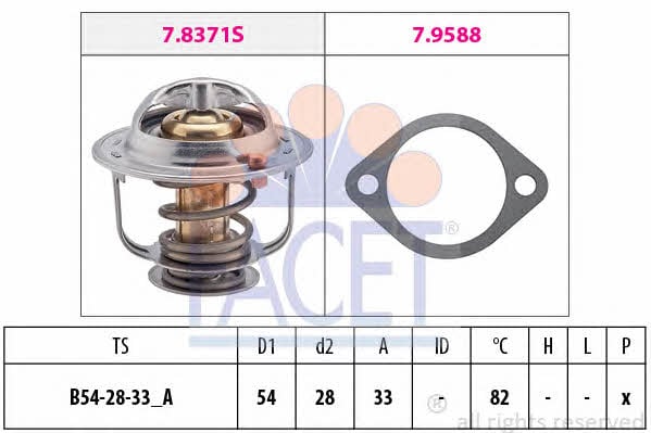 Facet 7.8371 Thermostat, coolant 78371: Buy near me in Poland at 2407.PL - Good price!