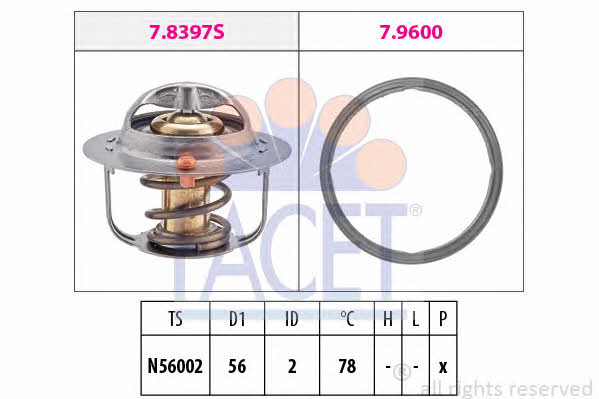 Facet 7.8397 Thermostat, coolant 78397: Buy near me in Poland at 2407.PL - Good price!