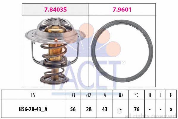 Facet 7.8403 Thermostat, coolant 78403: Buy near me in Poland at 2407.PL - Good price!