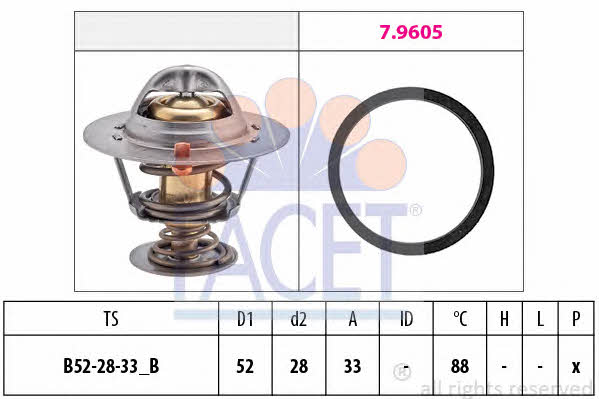 Facet 7.8412 Thermostat, coolant 78412: Buy near me in Poland at 2407.PL - Good price!