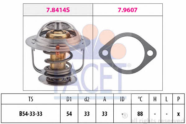 Facet 7.8414 Thermostat, coolant 78414: Buy near me in Poland at 2407.PL - Good price!