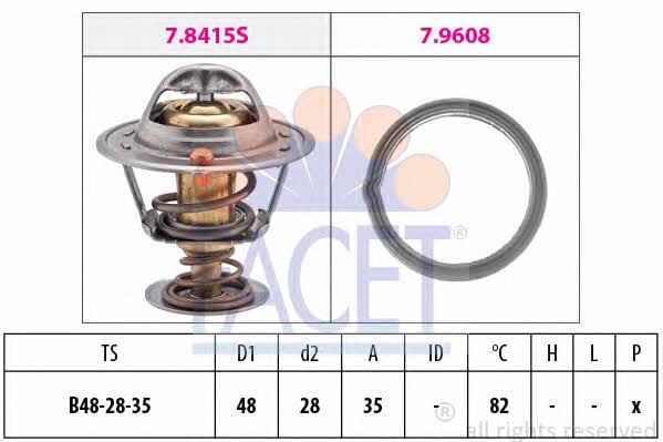 Facet 7.8415 Thermostat, coolant 78415: Buy near me in Poland at 2407.PL - Good price!