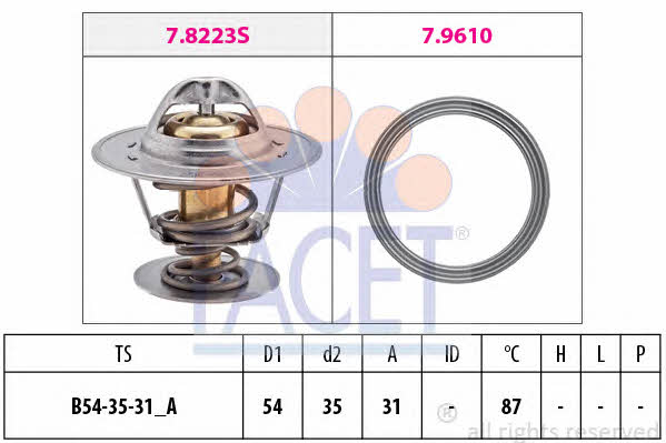Facet 7.8435 Thermostat, coolant 78435: Buy near me in Poland at 2407.PL - Good price!