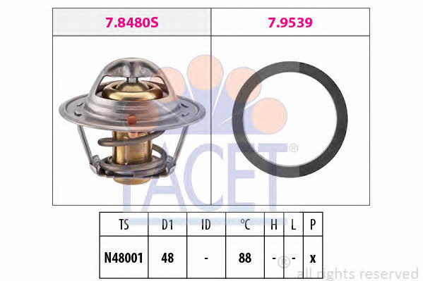 Facet 7.8480 Thermostat, coolant 78480: Buy near me in Poland at 2407.PL - Good price!