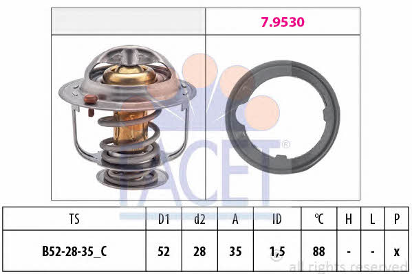 Facet 7.8489 Thermostat, coolant 78489: Buy near me in Poland at 2407.PL - Good price!