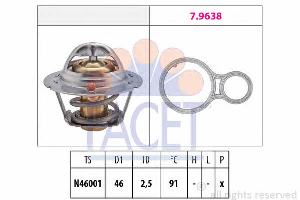 Facet 7.8524 Thermostat, coolant 78524: Buy near me in Poland at 2407.PL - Good price!