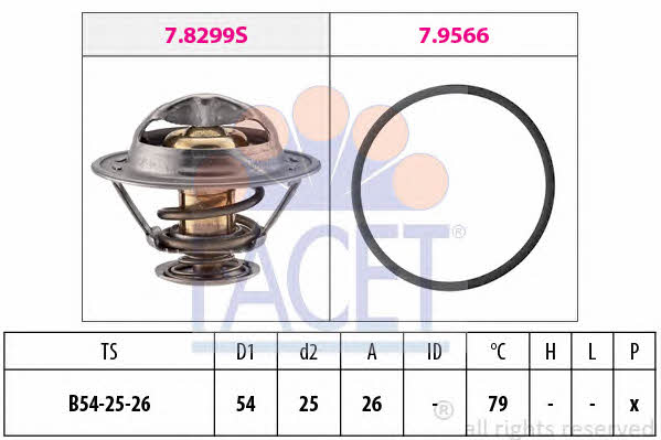 Facet 7.8525 Thermostat, coolant 78525: Buy near me in Poland at 2407.PL - Good price!