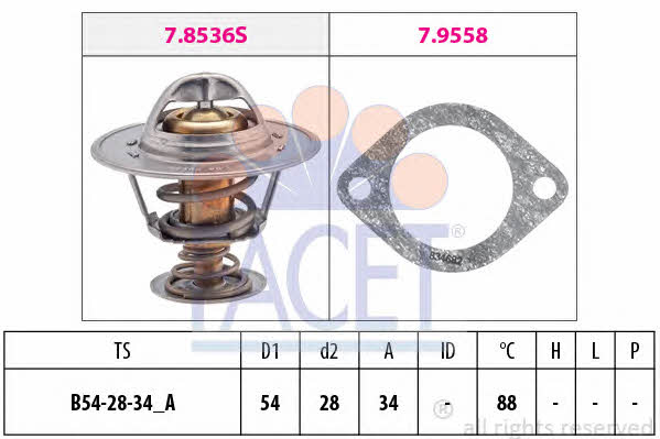 Facet 7.8536 Thermostat, coolant 78536: Buy near me in Poland at 2407.PL - Good price!