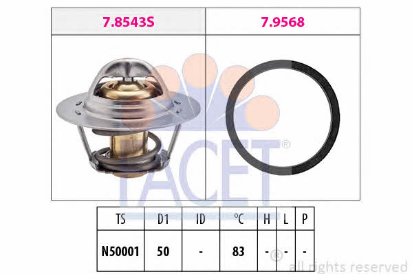 Facet 7.8543 Thermostat, coolant 78543: Buy near me at 2407.PL in Poland at an Affordable price!