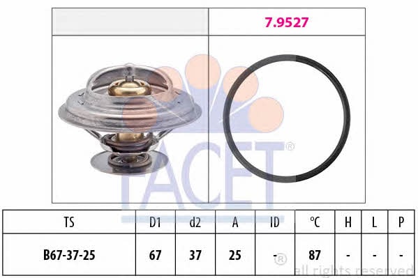 Facet 7.8552 Thermostat, coolant 78552: Buy near me in Poland at 2407.PL - Good price!