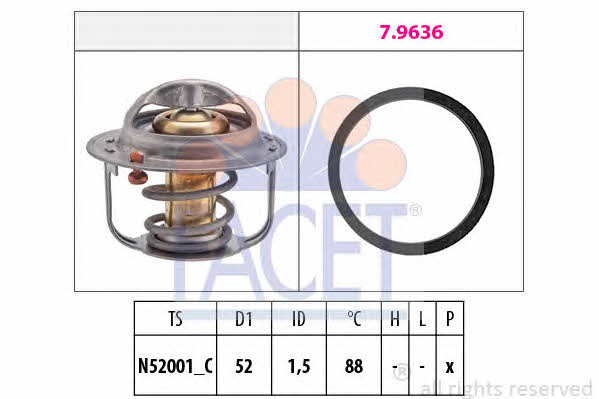 Facet 7.8554 Thermostat, coolant 78554: Buy near me in Poland at 2407.PL - Good price!