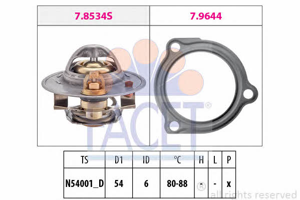 Facet 7.8587 Thermostat, coolant 78587: Buy near me in Poland at 2407.PL - Good price!