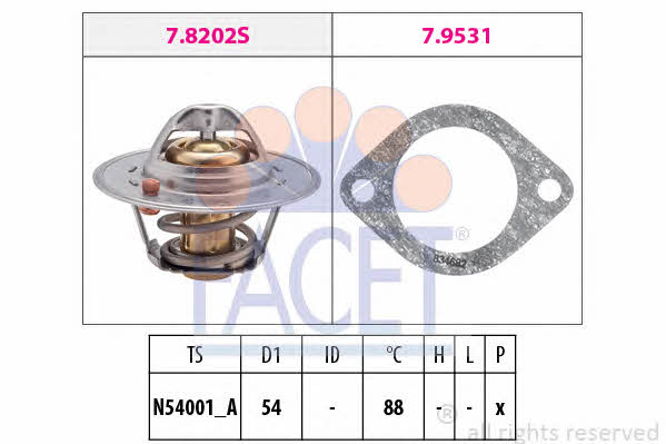 Facet 7.8600 Thermostat, coolant 78600: Buy near me in Poland at 2407.PL - Good price!