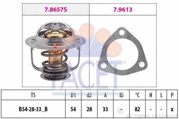 Facet 7.8637 Thermostat, coolant 78637: Buy near me in Poland at 2407.PL - Good price!