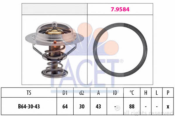 Facet 7.8651 Thermostat, coolant 78651: Buy near me in Poland at 2407.PL - Good price!