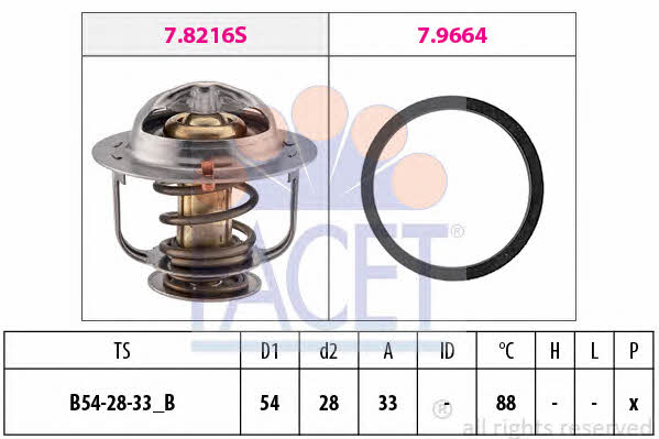 Facet 7.8658 Thermostat, coolant 78658: Buy near me in Poland at 2407.PL - Good price!