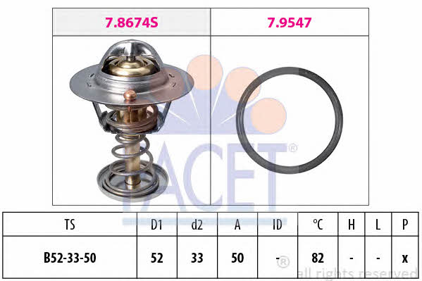Facet 7.8674 Thermostat, coolant 78674: Buy near me in Poland at 2407.PL - Good price!