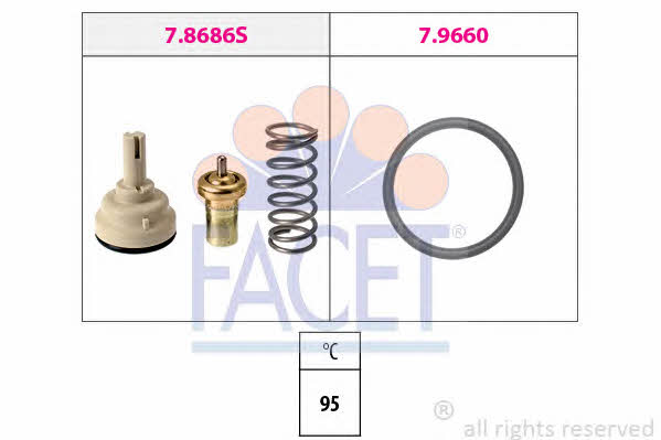 Facet 7.8686 Thermostat, coolant 78686: Buy near me in Poland at 2407.PL - Good price!