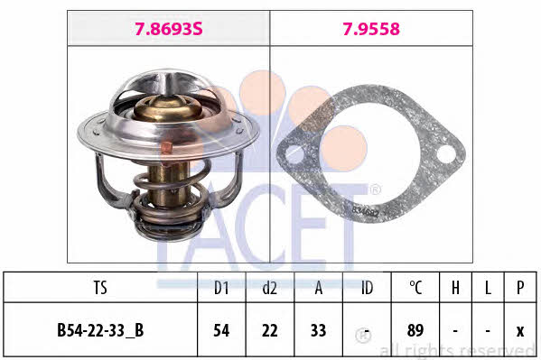 Facet 7.8693 Thermostat, coolant 78693: Buy near me in Poland at 2407.PL - Good price!