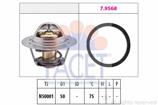 Facet 7.8721 Thermostat, coolant 78721: Buy near me in Poland at 2407.PL - Good price!