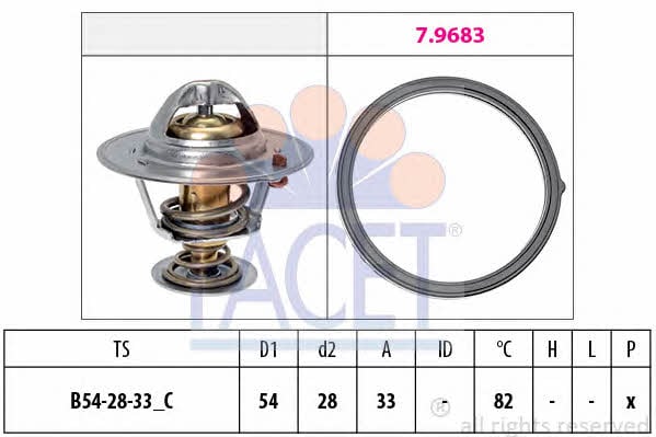 Facet 7.8726 Thermostat, coolant 78726: Buy near me in Poland at 2407.PL - Good price!
