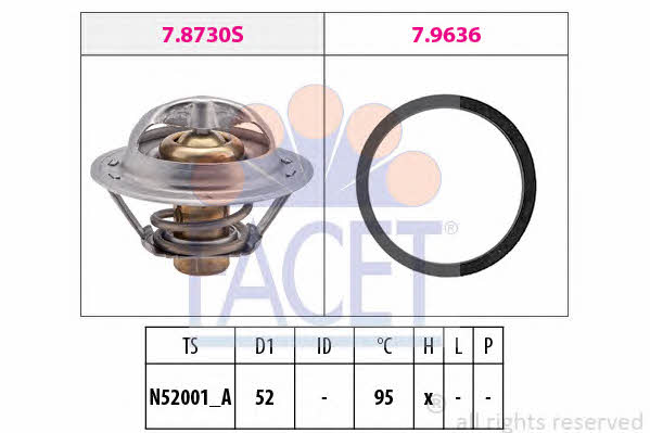 Facet 7.8730 Thermostat, coolant 78730: Buy near me in Poland at 2407.PL - Good price!