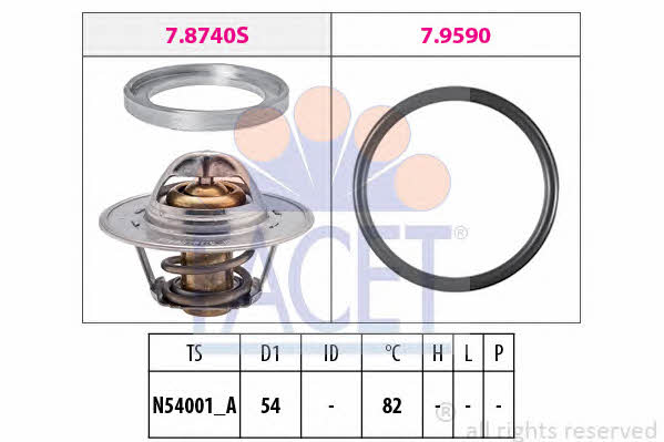 Facet 7.8740 Thermostat, coolant 78740: Buy near me in Poland at 2407.PL - Good price!