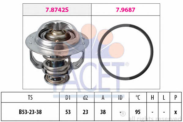 Facet 7.8742 Thermostat, coolant 78742: Buy near me in Poland at 2407.PL - Good price!