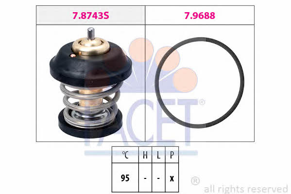 Facet 7.8743 Thermostat, coolant 78743: Buy near me in Poland at 2407.PL - Good price!