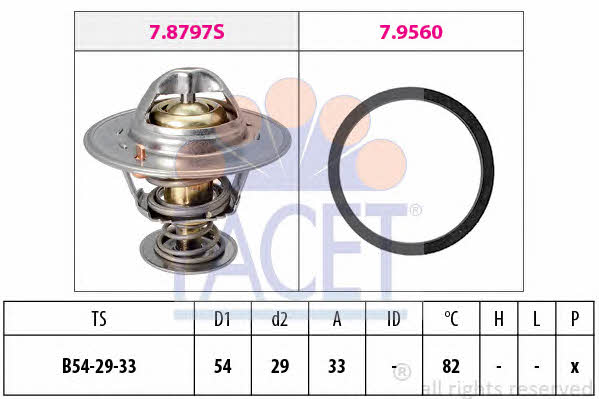 Facet 7.8797 Thermostat, coolant 78797: Buy near me in Poland at 2407.PL - Good price!