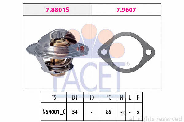 Facet 7.8801 Thermostat, coolant 78801: Buy near me at 2407.PL in Poland at an Affordable price!