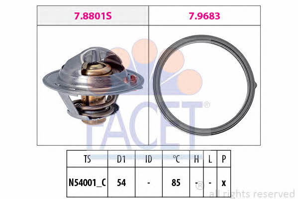 Facet 7.8803 Thermostat, coolant 78803: Buy near me in Poland at 2407.PL - Good price!