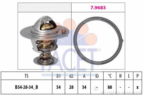 Facet 7.8834 Thermostat, coolant 78834: Buy near me in Poland at 2407.PL - Good price!