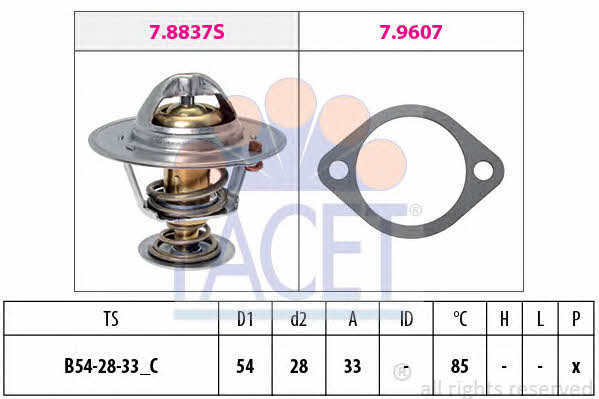 Facet 7.8838 Thermostat, coolant 78838: Buy near me in Poland at 2407.PL - Good price!
