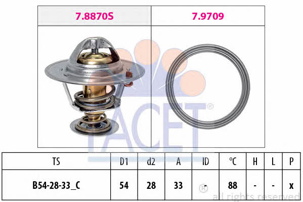 Facet 7.8971 Thermostat, coolant 78971: Buy near me in Poland at 2407.PL - Good price!