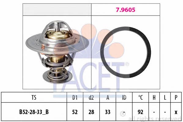 Facet 7.8928 Thermostat, coolant 78928: Buy near me in Poland at 2407.PL - Good price!