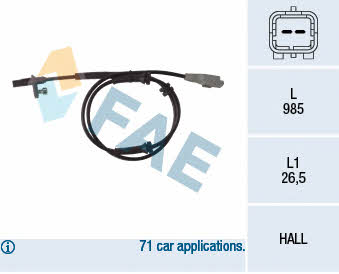 FAE 78118 Sensor, wheel speed 78118: Buy near me in Poland at 2407.PL - Good price!