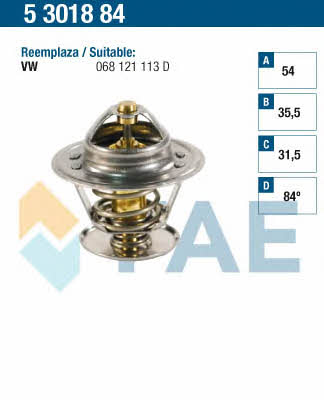 FAE 5301884 Thermostat, coolant 5301884: Buy near me in Poland at 2407.PL - Good price!