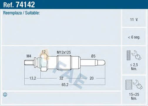 FAE 74142 Glow plug 74142: Buy near me at 2407.PL in Poland at an Affordable price!
