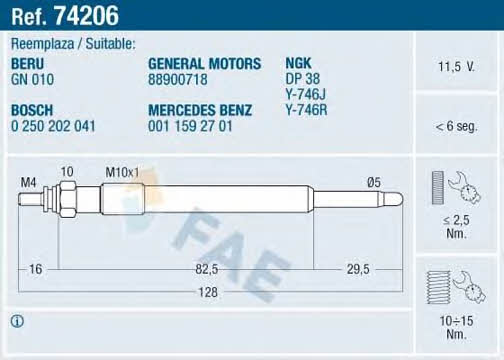 FAE 74206 Glühkerze 74206: Kaufen Sie zu einem guten Preis in Polen bei 2407.PL!