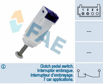 FAE 24792 Clutch pedal position sensor 24792: Buy near me in Poland at 2407.PL - Good price!