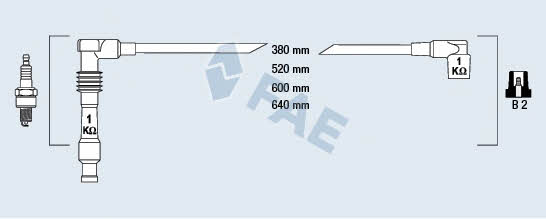FAE 85080 Ignition cable kit 85080: Buy near me in Poland at 2407.PL - Good price!