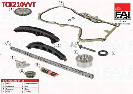 FAI TCK210VVT Zestaw łańcucha rozrządu TCK210VVT: Dobra cena w Polsce na 2407.PL - Kup Teraz!