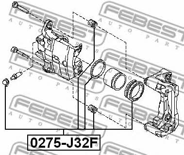 Ремкомплект тормозного суппорта Febest 0275-J32F