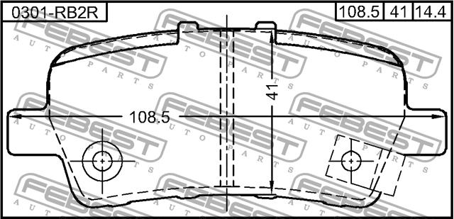 Febest 0301-RB2R Гальмівні колодки, комплект 0301RB2R: Приваблива ціна - Купити у Польщі на 2407.PL!